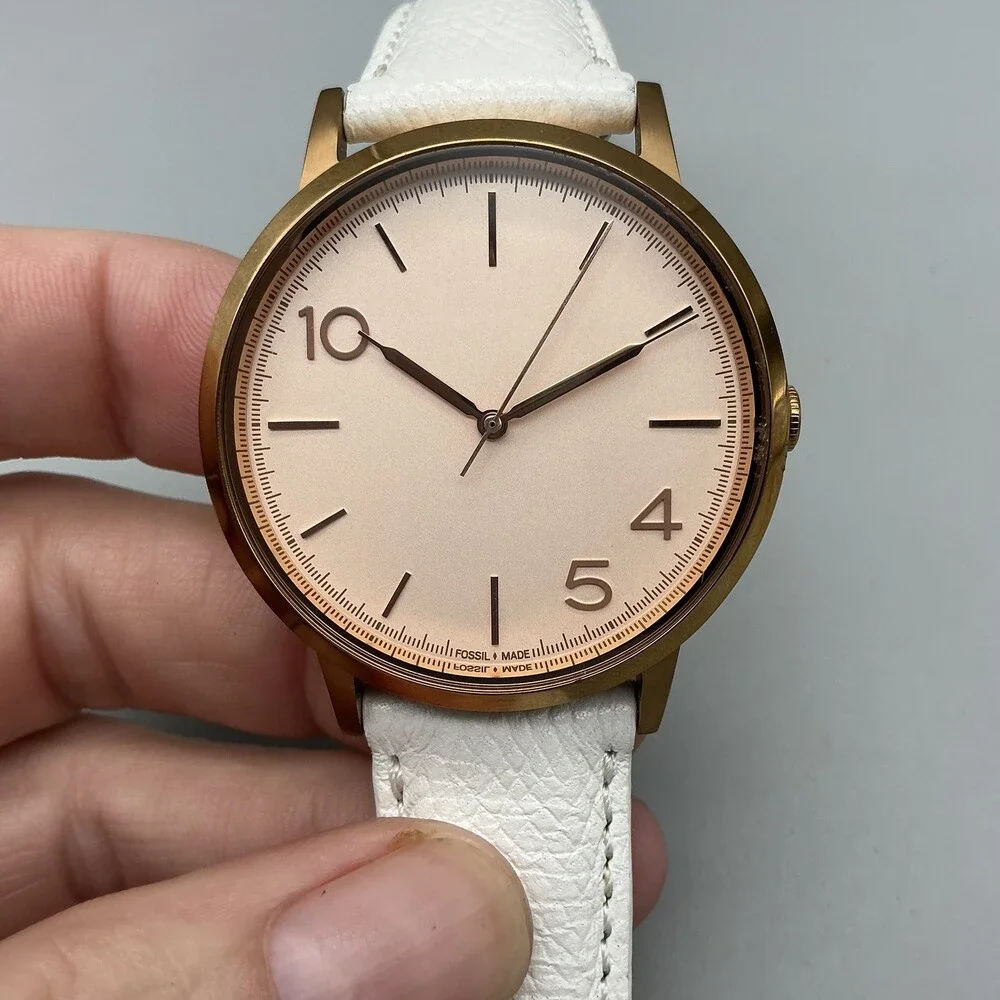 Fossil Forty Five Ten Womens Watch 40mm Rose Gold Tone FFTC1001 New Battery